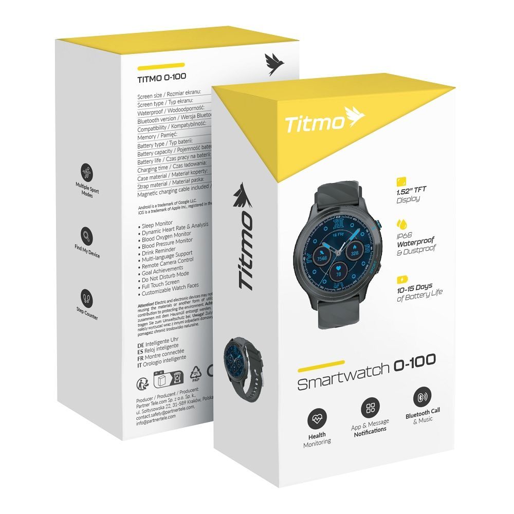 TITMO SMARTWATCH BLUETOOTH CALL O-100 BLACK - Image 2