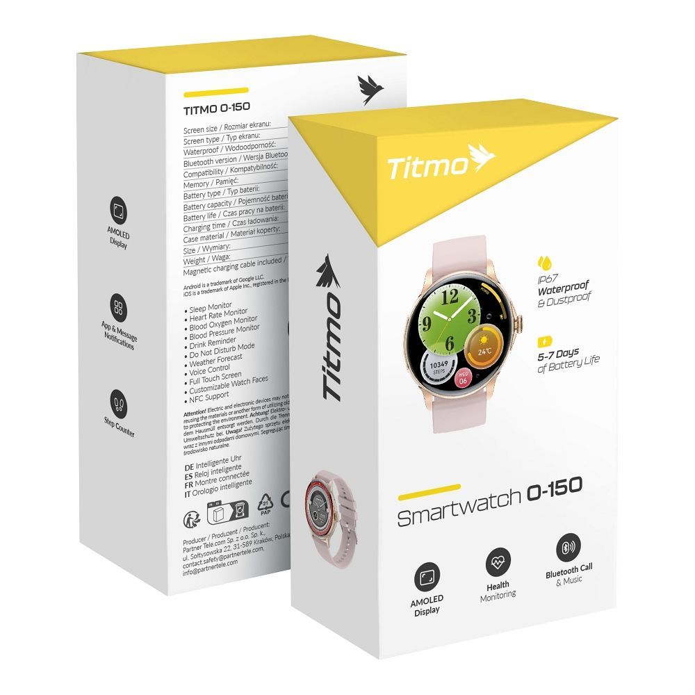 TITMO SMARTWATCH BLUETOOTH CALL AMOLED O-150 PINK - Image 3