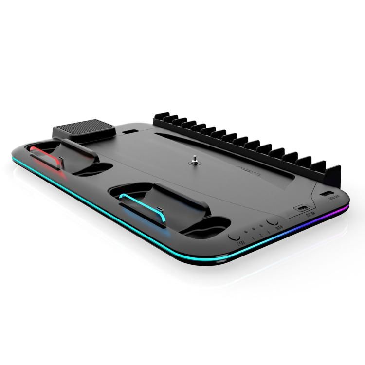 PS5 SLIM/ PRO COOLING STAND & CHARGING DOCK WITH RGB BLACK STK-DZ504 - Image 2