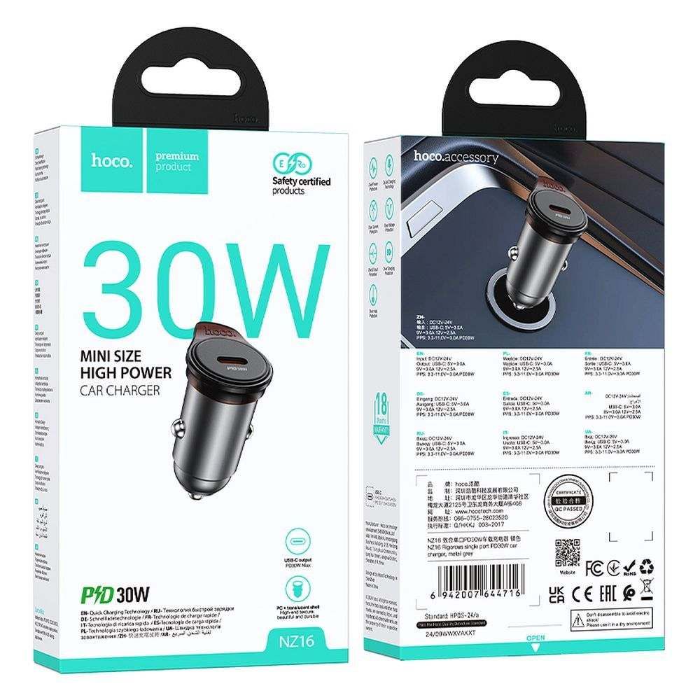 HOCO CAR CHARGER USB-C QC3.0 30W NZ16 - Image 2