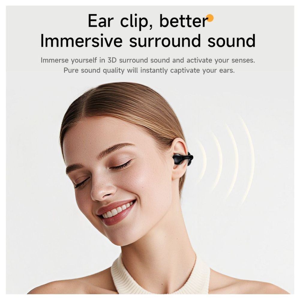HOCO EAR CLIP AIR CONDUCTION WIRELESS HEADSET BLACK EA8 - Image 2