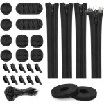 CORD MANAGEMENT ORGANIZER KIT 5 IN 1 BLACK